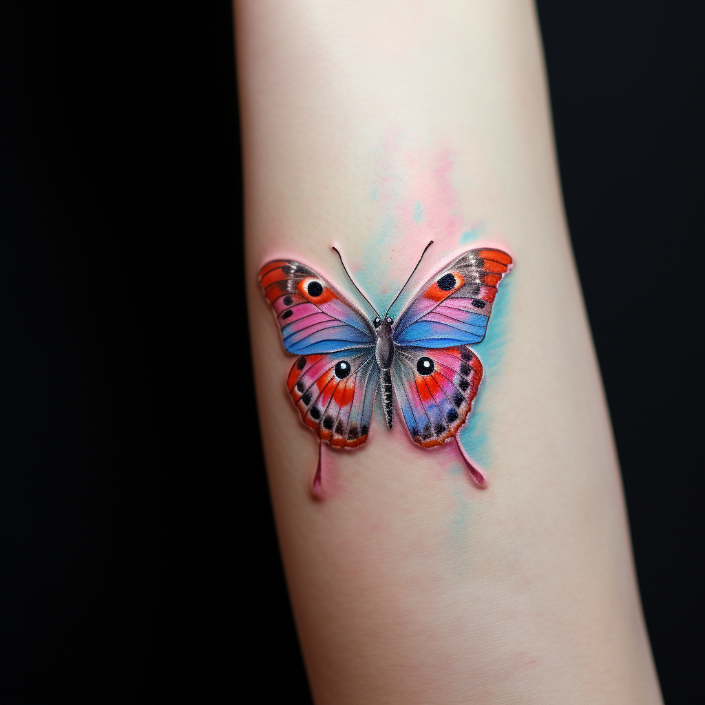 bug-tattoos,3D Small Butterfly