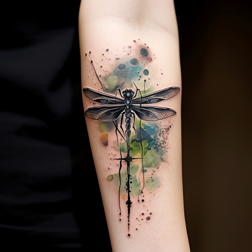 bug-tattoos,Dragonfly Forearm Tattoo