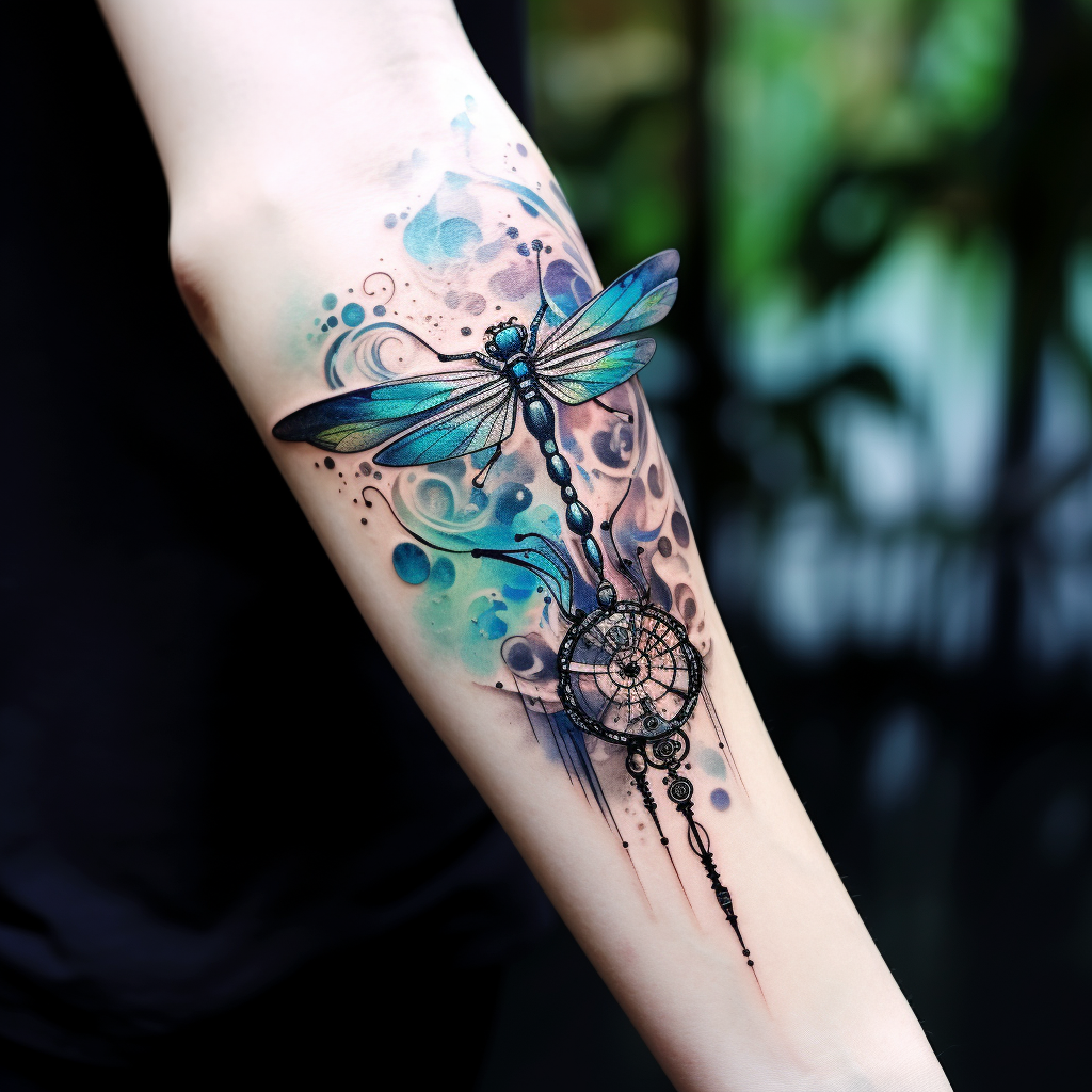 bug-tattoos,Dragonfly Forearm Tattoo