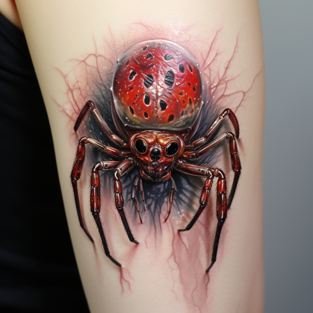bug-tattoos,Realistic Spider