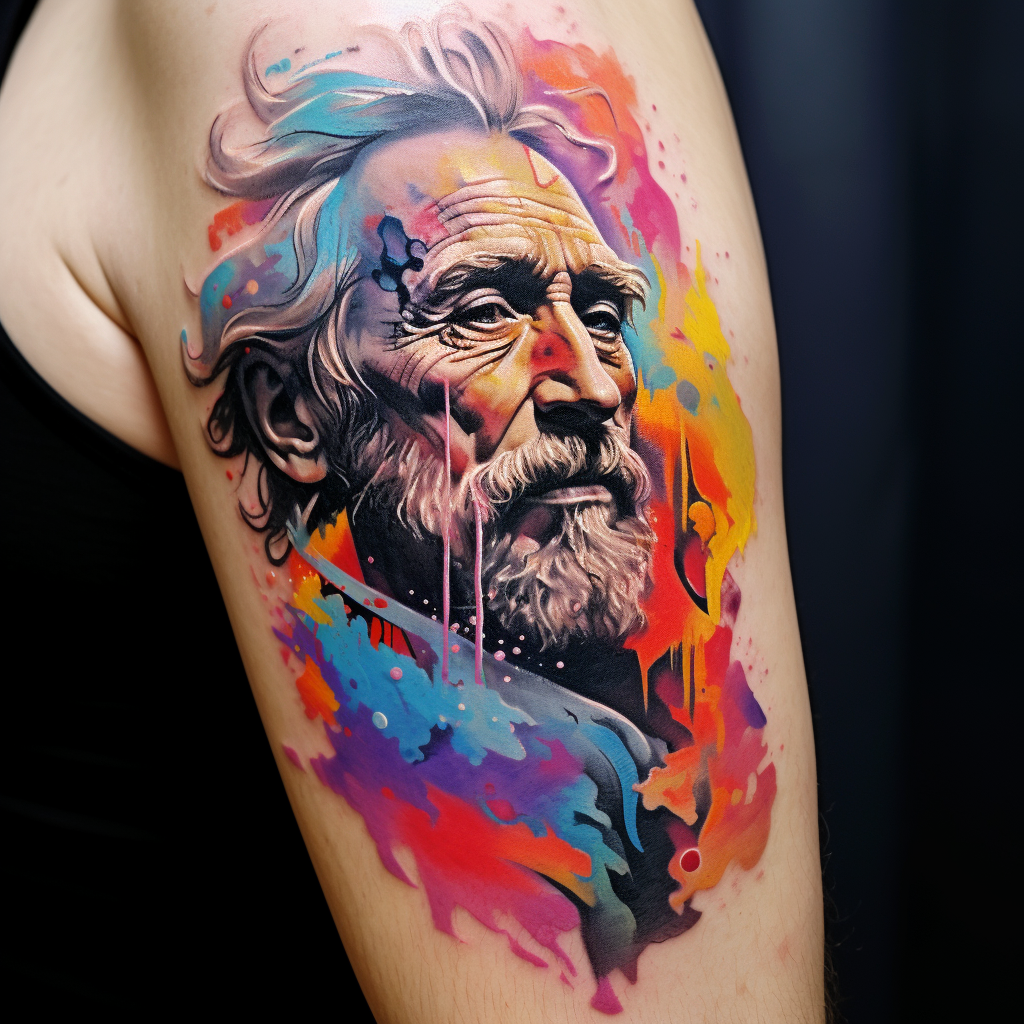 abstract-tattoos,Abstract Realism Portrait