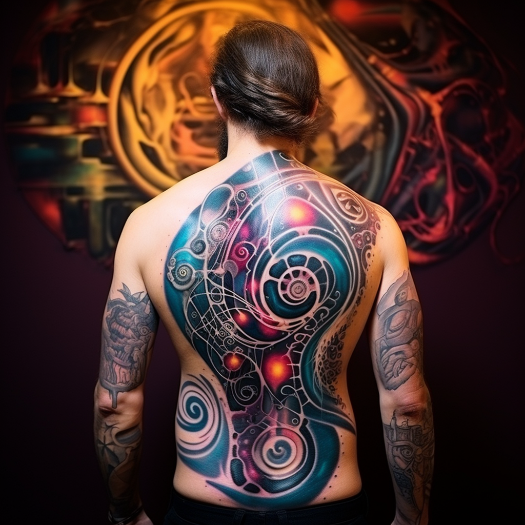 amazing-tattoos,Abstract Back Tattoo