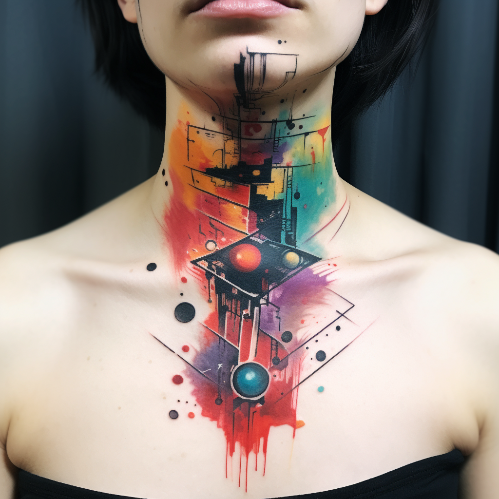 abstract-tattoos,Abstract Neck