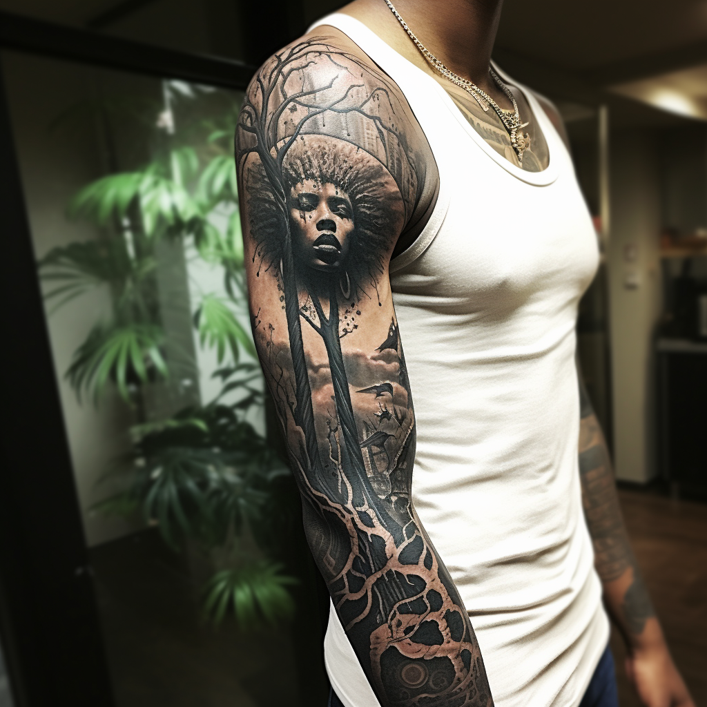 amazing-tattoos,Africa Sleeve