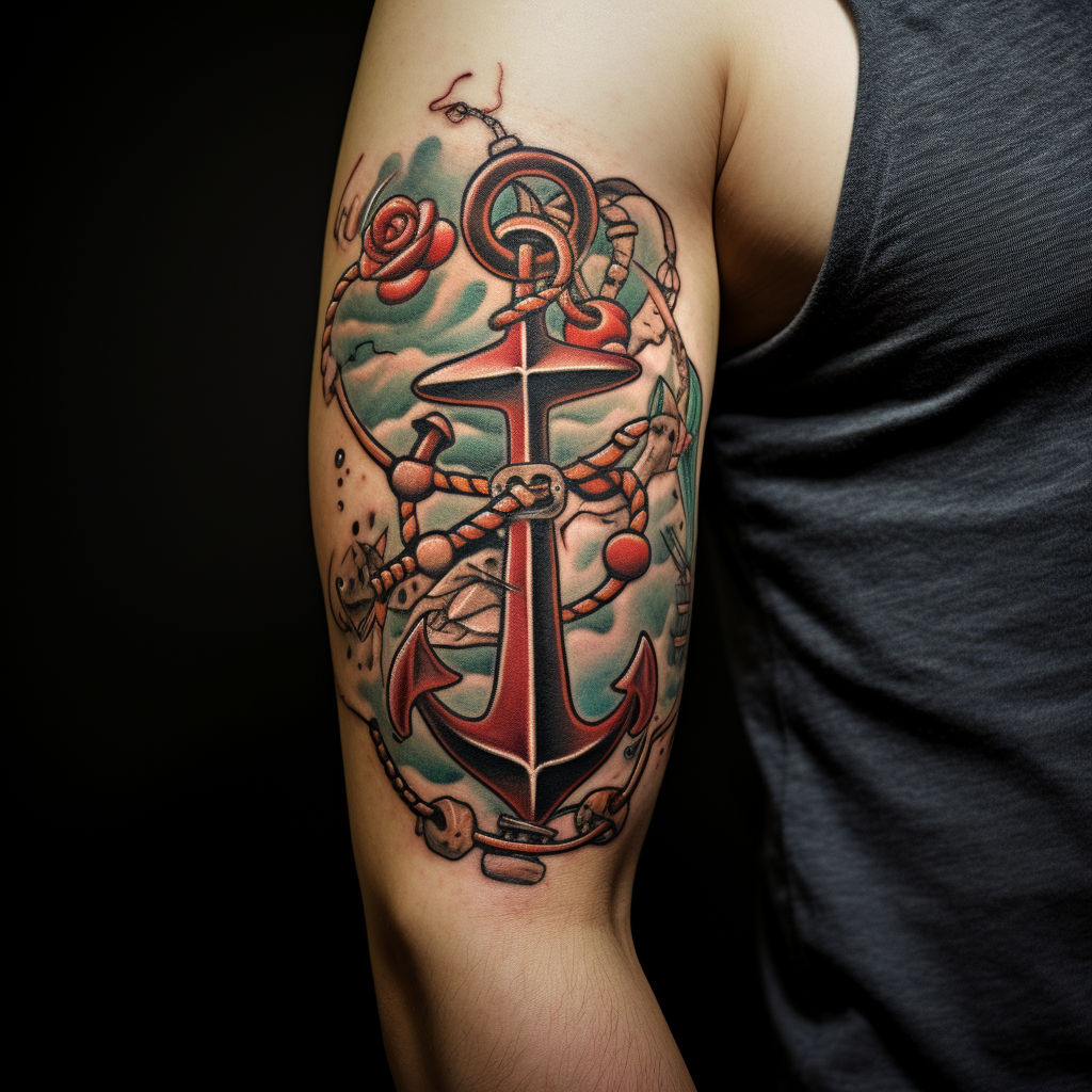 elbow-tattoos,Anchor Elbow Tattoos