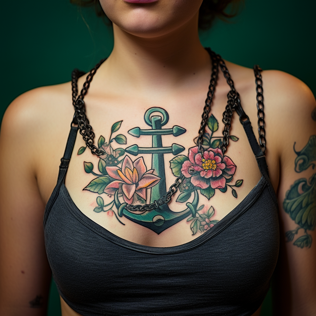 anchor-tattoos,Anchor In The Ocean