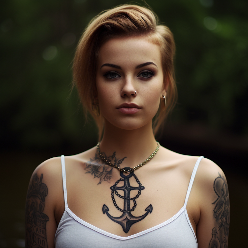 anchor-tattoos,Anchor Neck Tattoo