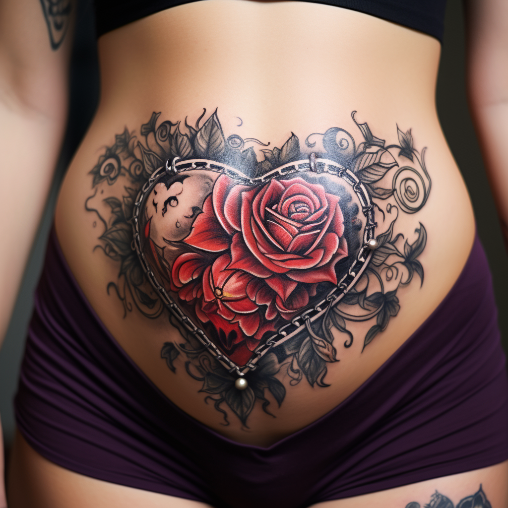 belly-tattoos,Another amazing heart tattoo