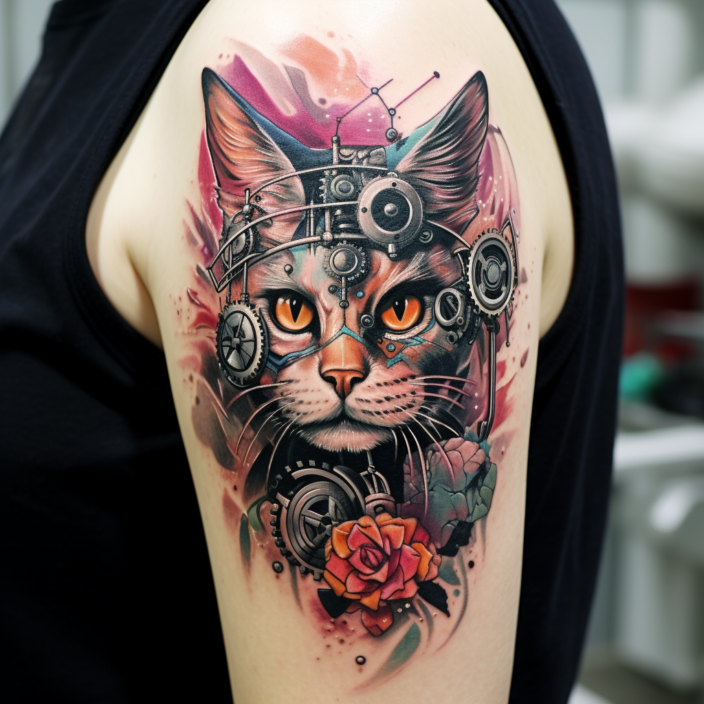 cat-tattoos,Breaking Your Mask