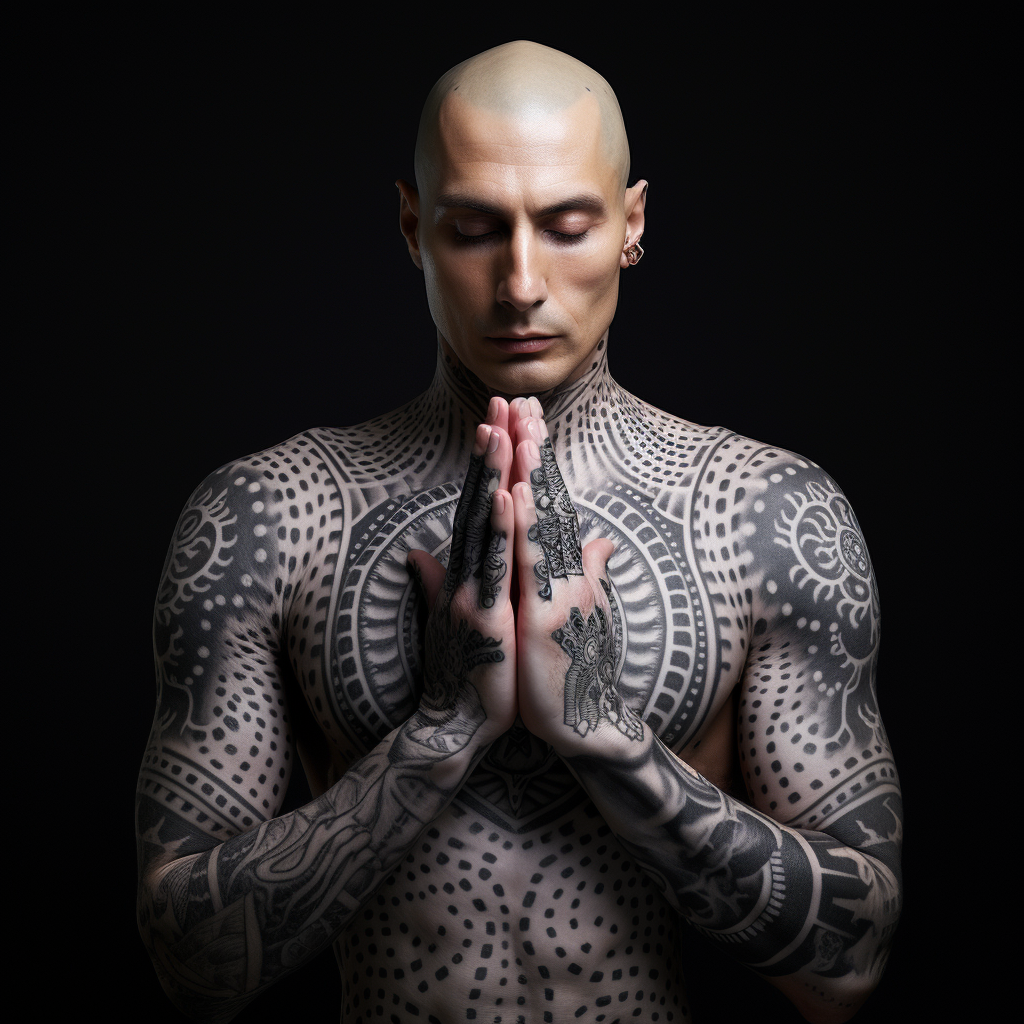celebrities-tattoos,Buddha from dots