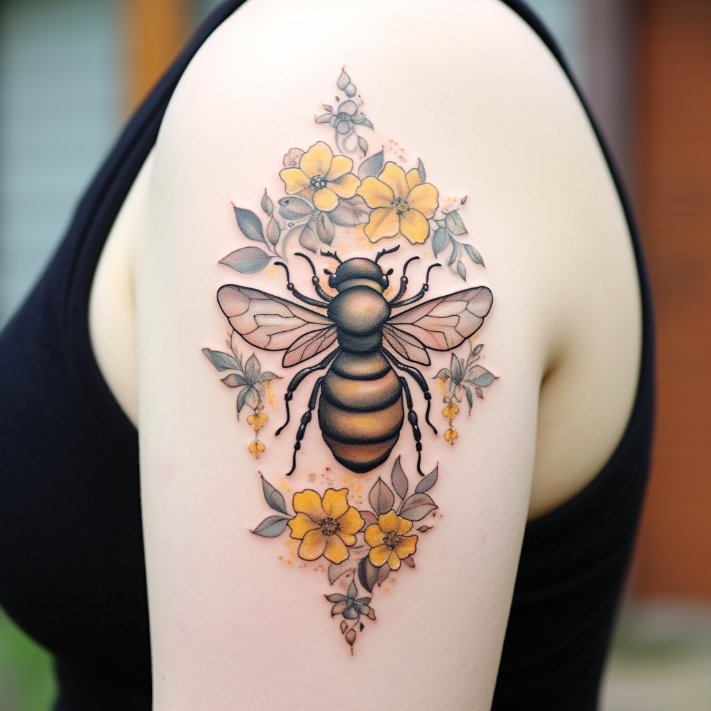 cute-tattoos-2,Ornamental Bumblebee