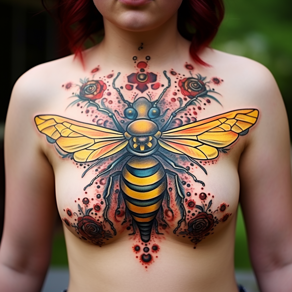 bug-tattoos,Ornamental Bumblebee