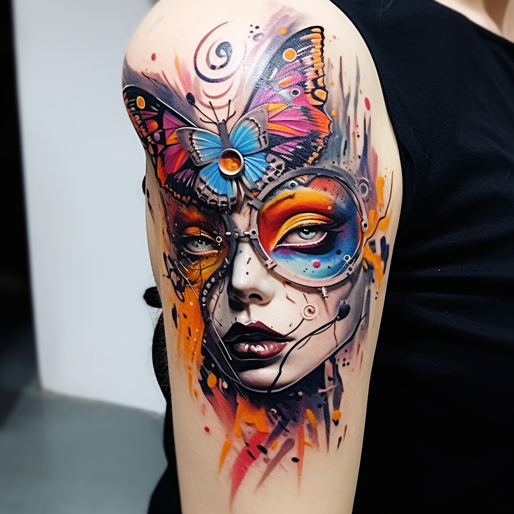abstract-tattoos,Butterfly Mask