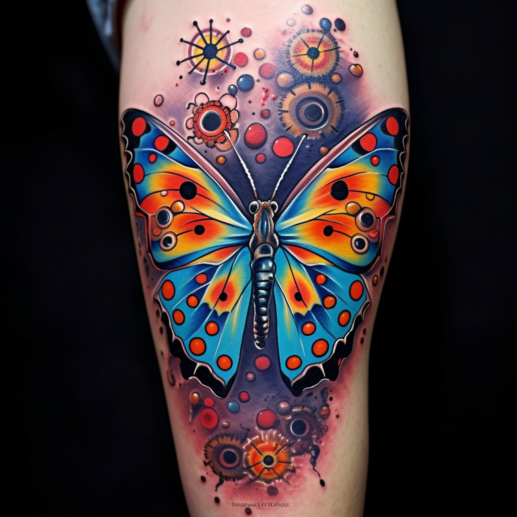 bug-tattoos,Butterfly Tattoo By Philip Yarnell
