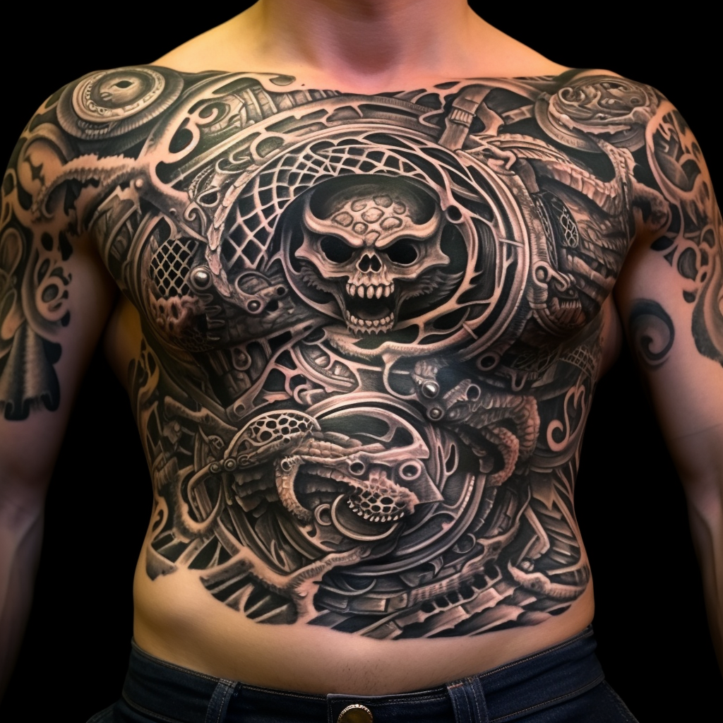 belly-tattoos,Chest & Stomach Tattoo