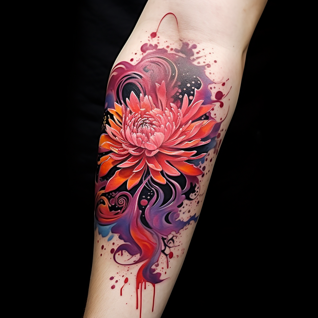 abstract-tattoos,Abstract Chrysanthemum