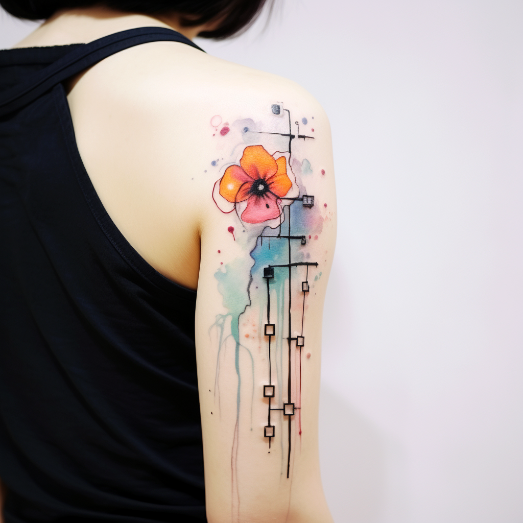 abstract-tattoos,Clothesline Flower