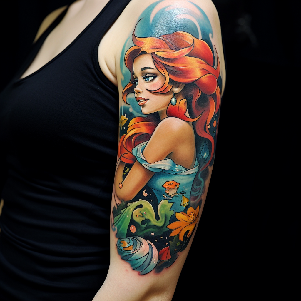animation-tattoos,Disney Tattoo On Arm