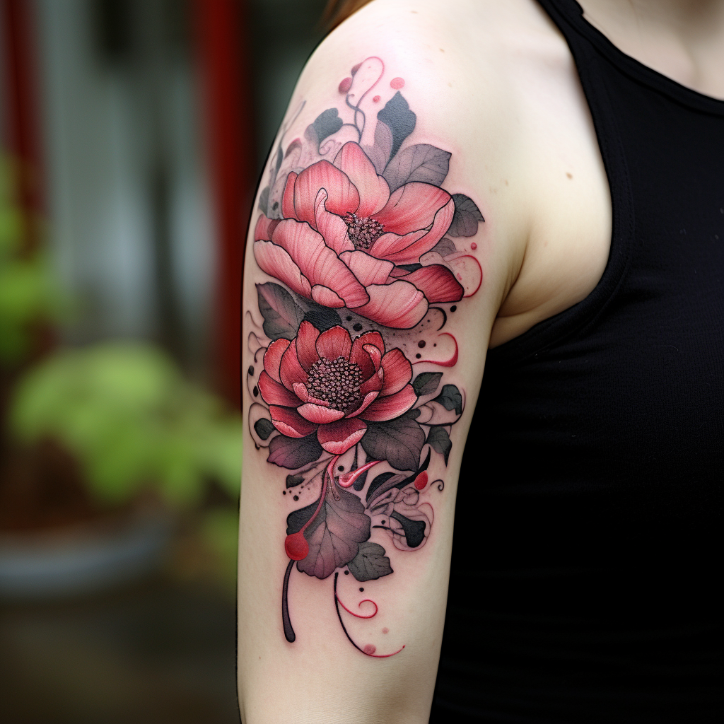 elbow-tattoos,Elbow Flower Tattoo