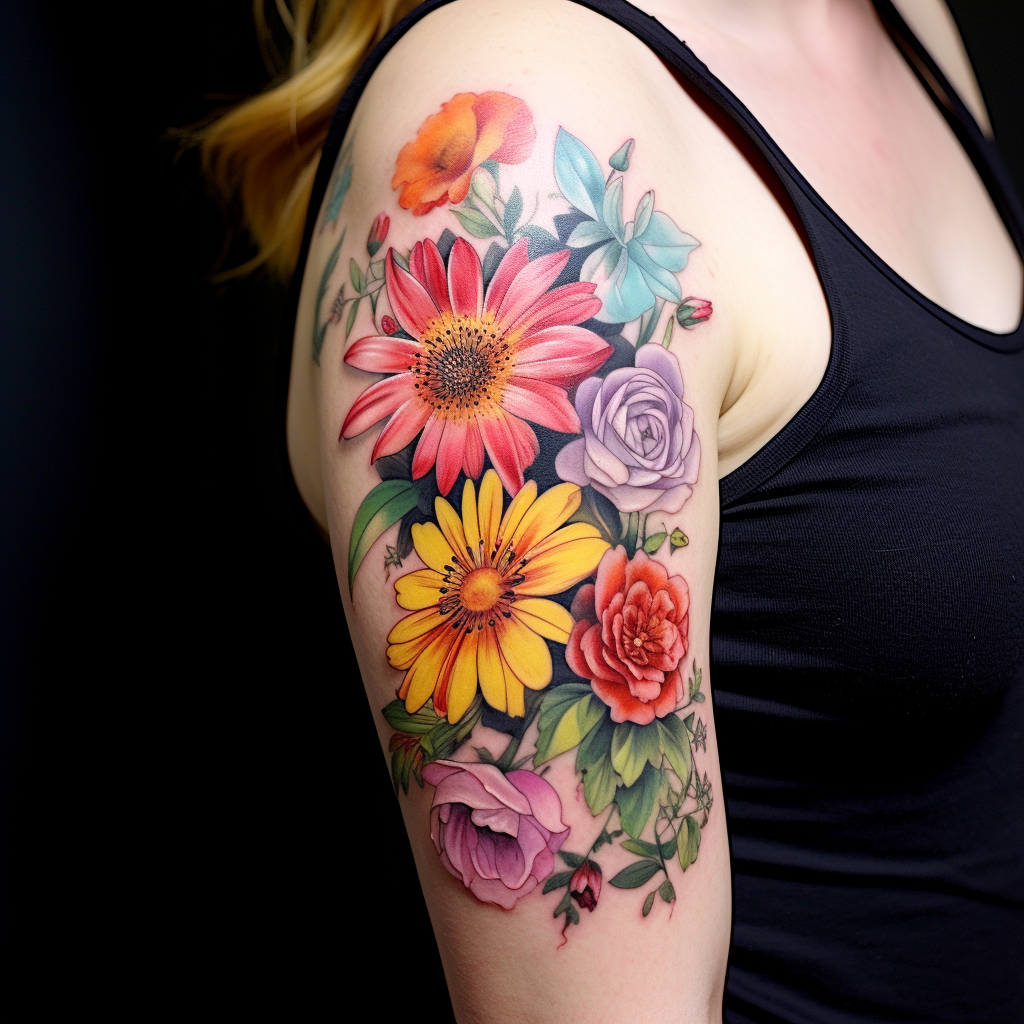 elbow-tattoos,Flower Elbow Tat