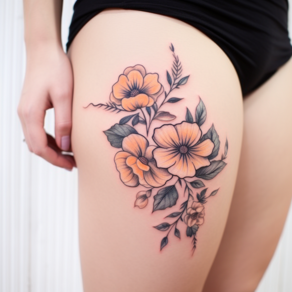 cute-tattoos-2,Floral Hip