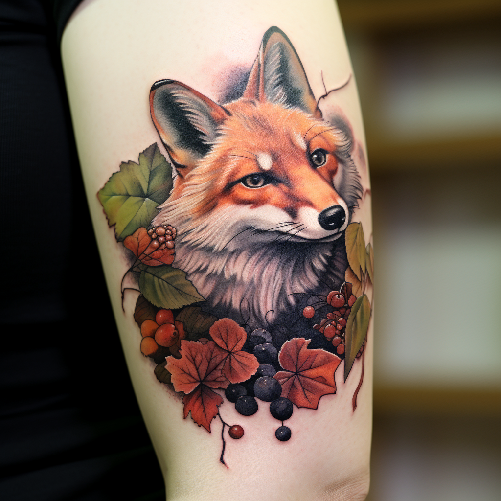 animal-tattoos,Fox & Horse Chestnuts