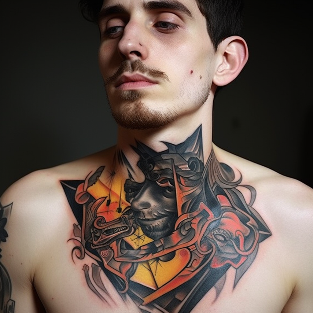 collarbone-tattoos,Inked Guy