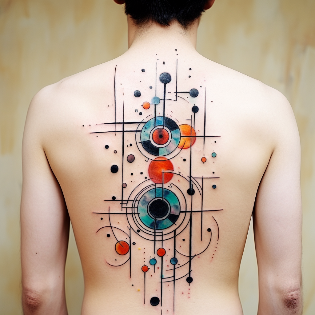 abstract-tattoos,Colorful Geometric Circle