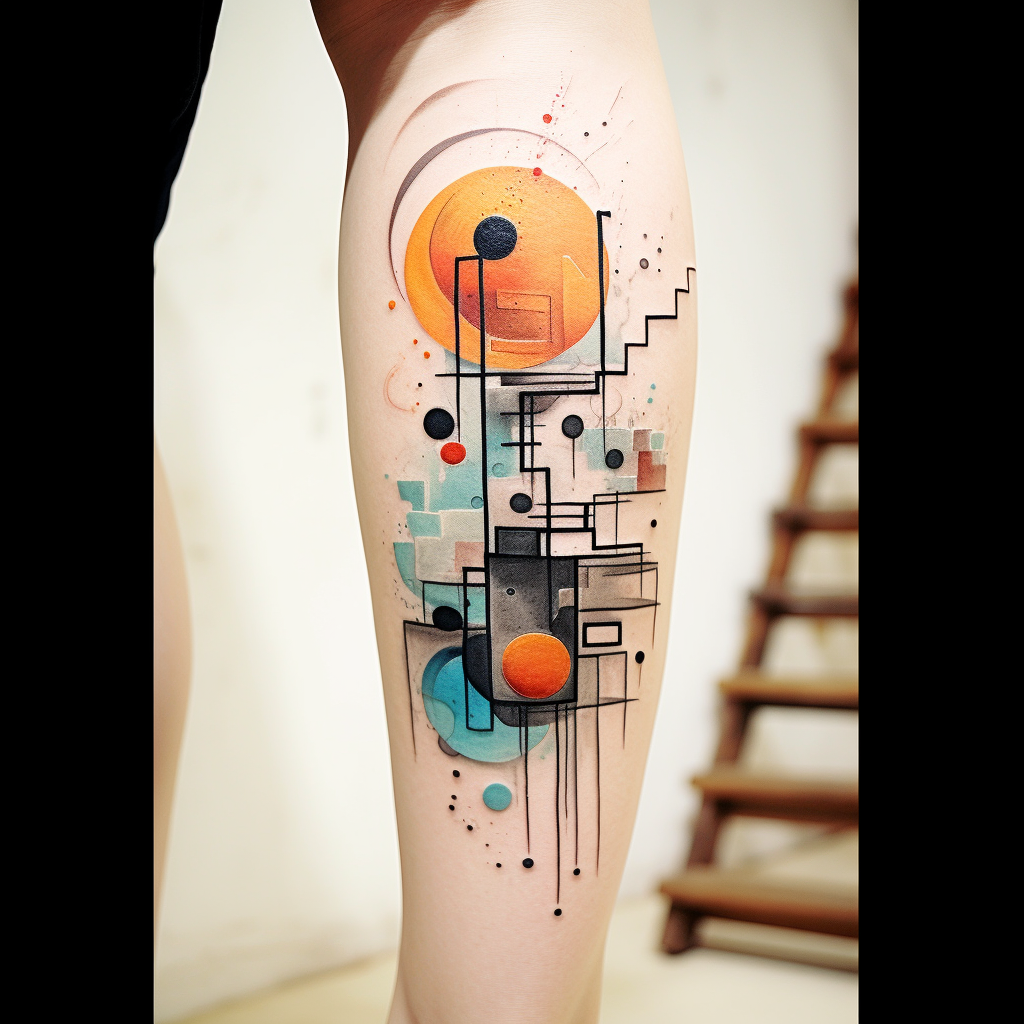 abstract-tattoos,House of Stairs Tattoo