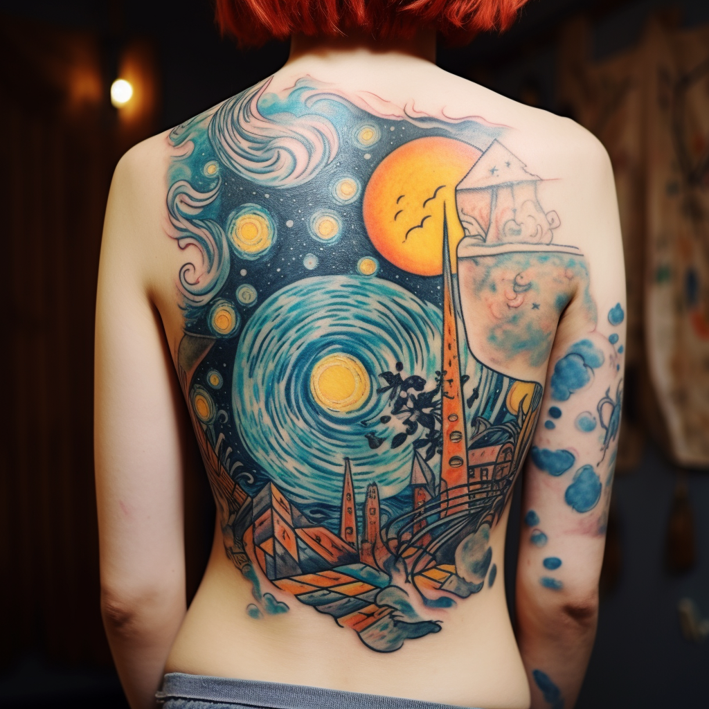 abstract-tattoos,Lady Van Gogh