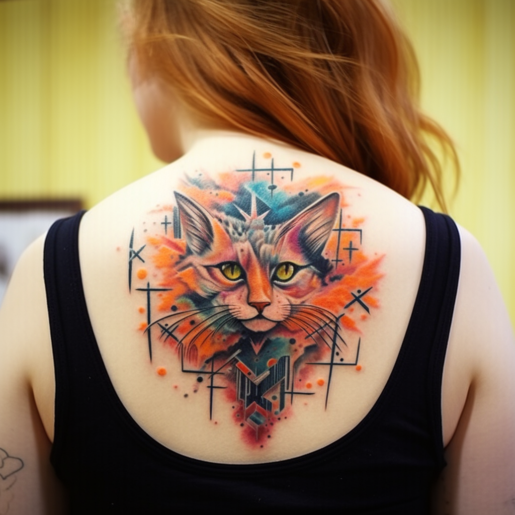 abstract-tattoos,Mother of Cats