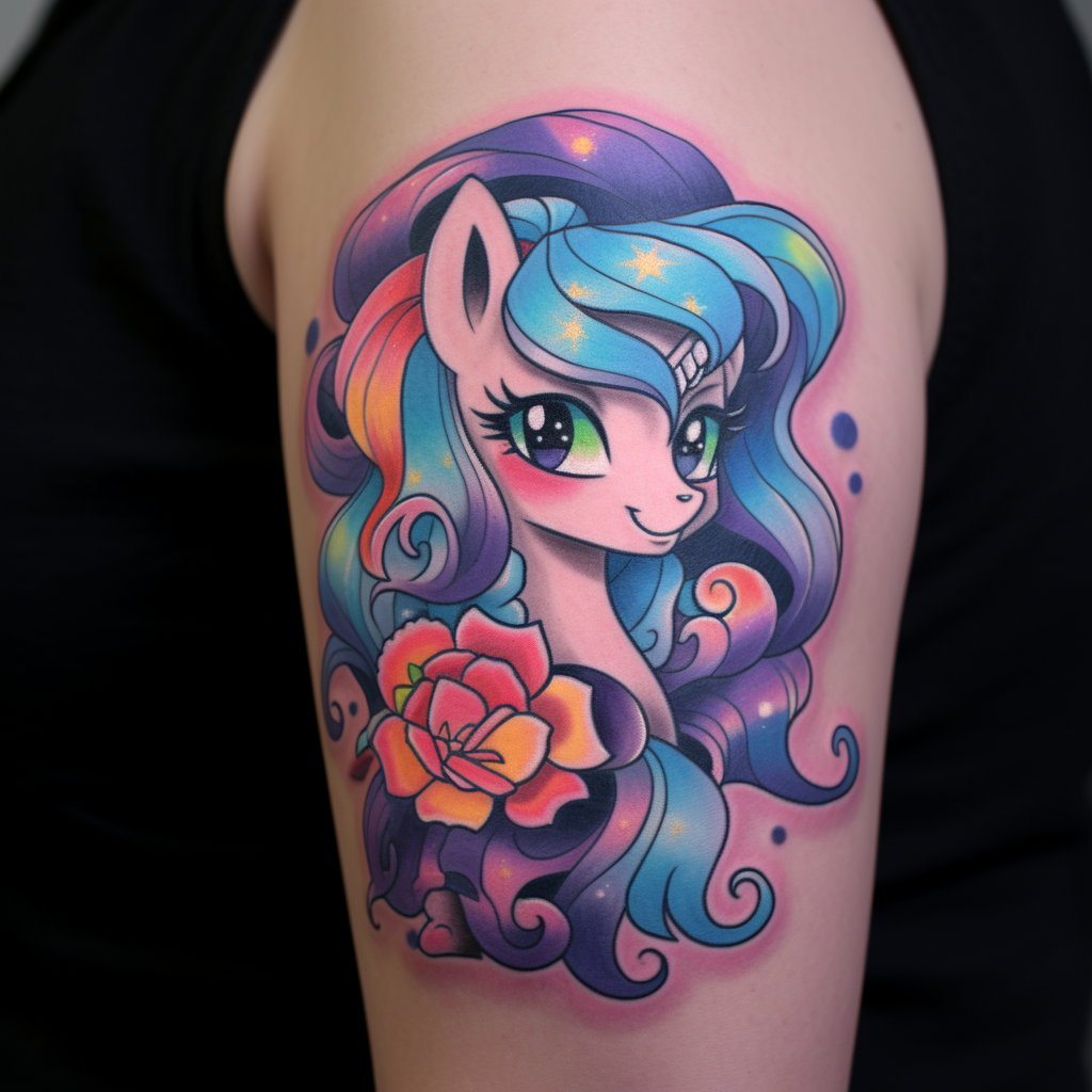 cartoon-tattoos,My Little Pony Tattoo – tattoogpt.io