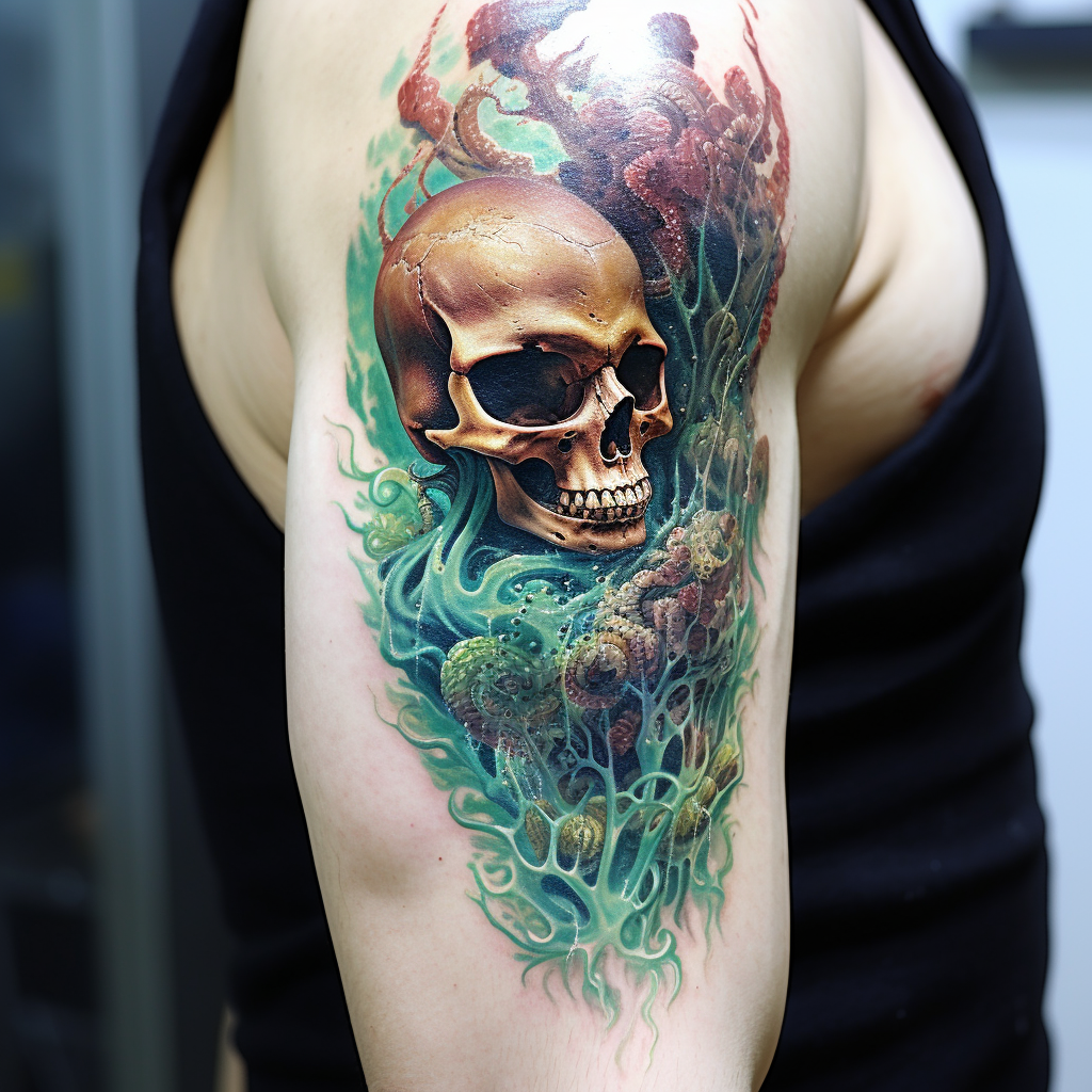 amazing-tattoos,Ocean Skull