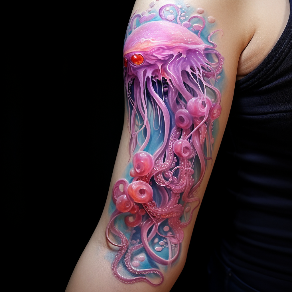 3d-tattoos,Octopus & Jellyfish