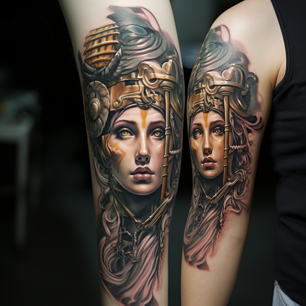 3d-tattoos,Perseus & Medusa