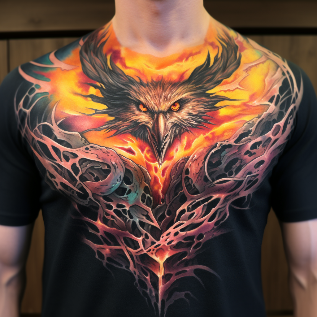 chest-tattoos,Phoenix Reborn
