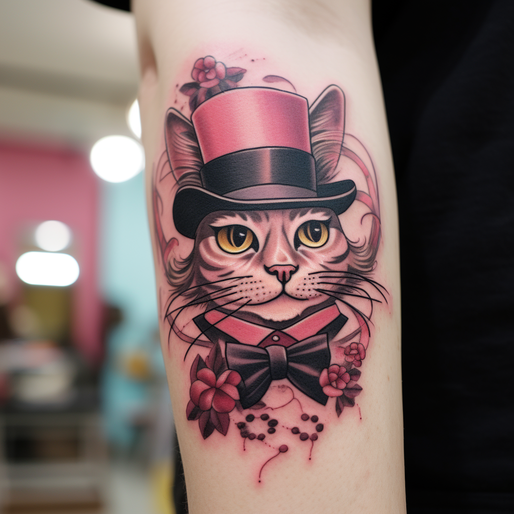 cat-tattoos,Pink Panther Patch