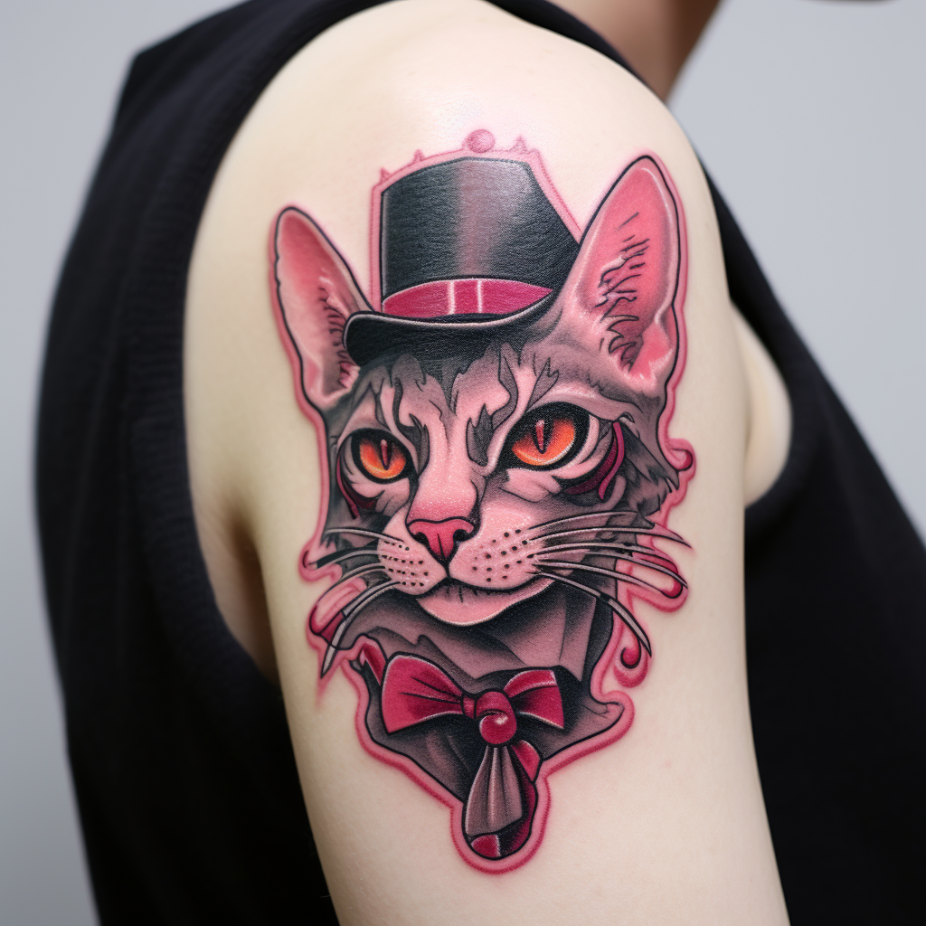 cat-tattoos,Pink Panther Patch