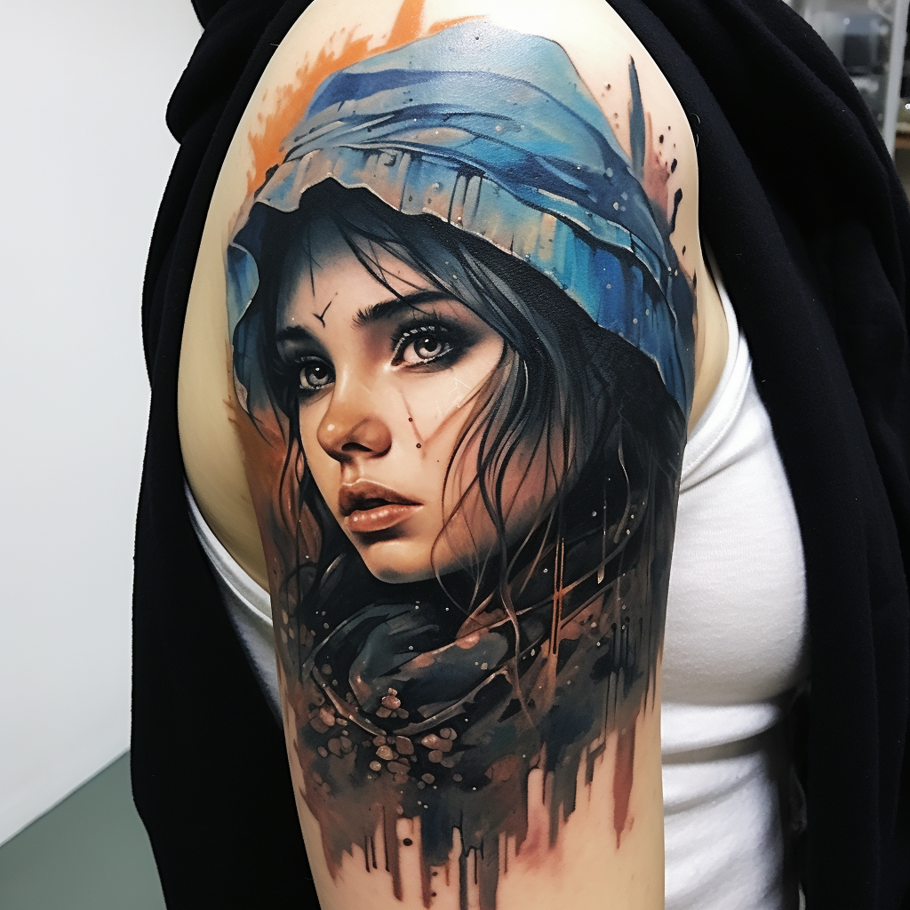 amazing-tattoos,Beautiful Portrait Piece