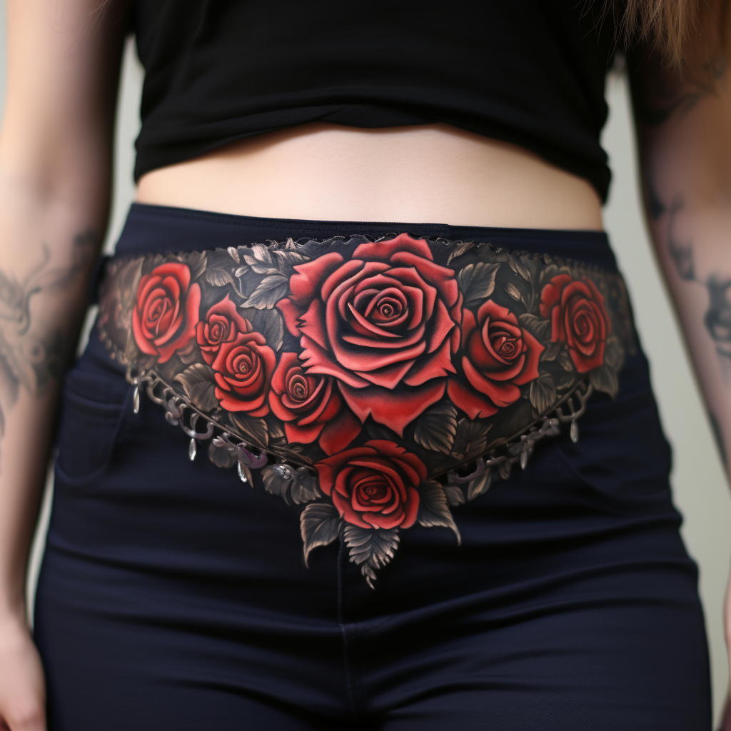 belly-tattoos,Roses On Belly