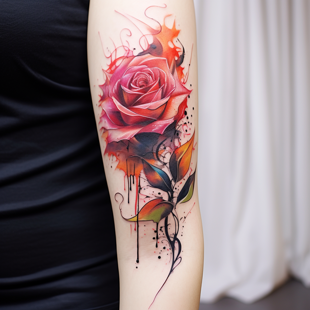 abstract-tattoos,Abstract Roses