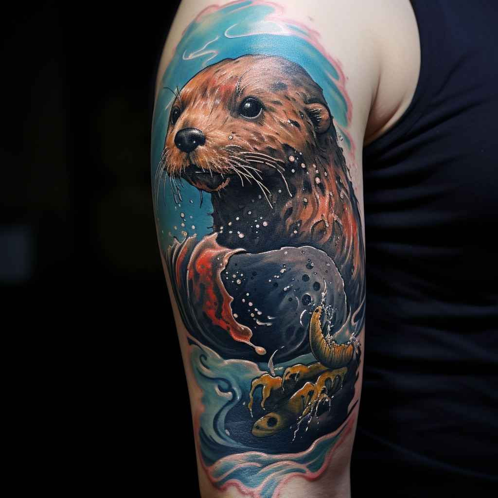 arm-tattoos,Sea Otter