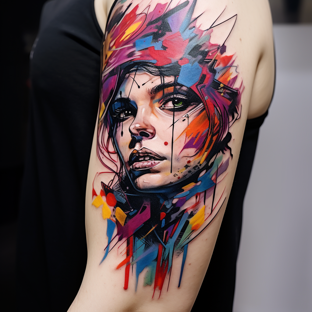 abstract-tattoos,Graffiti Portrait