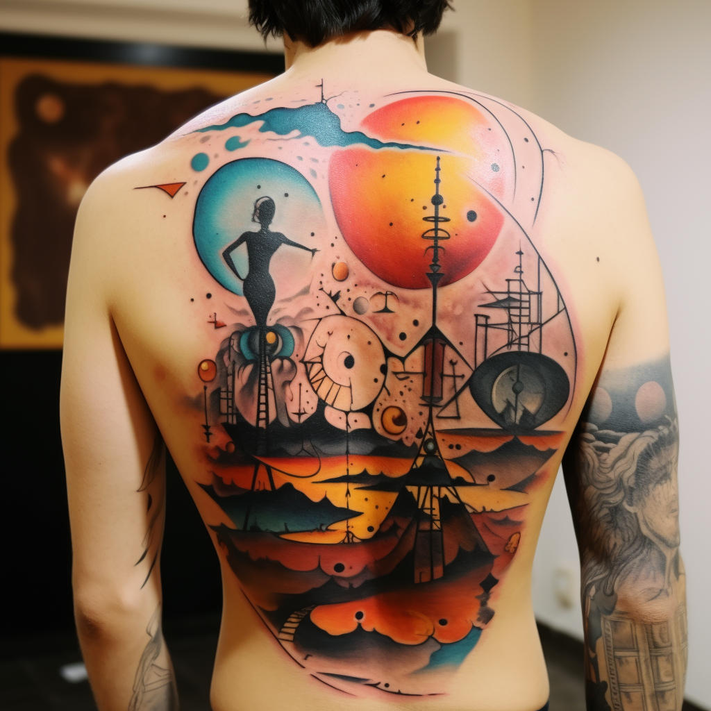 abstract-tattoos,Surreal Salvador Dali