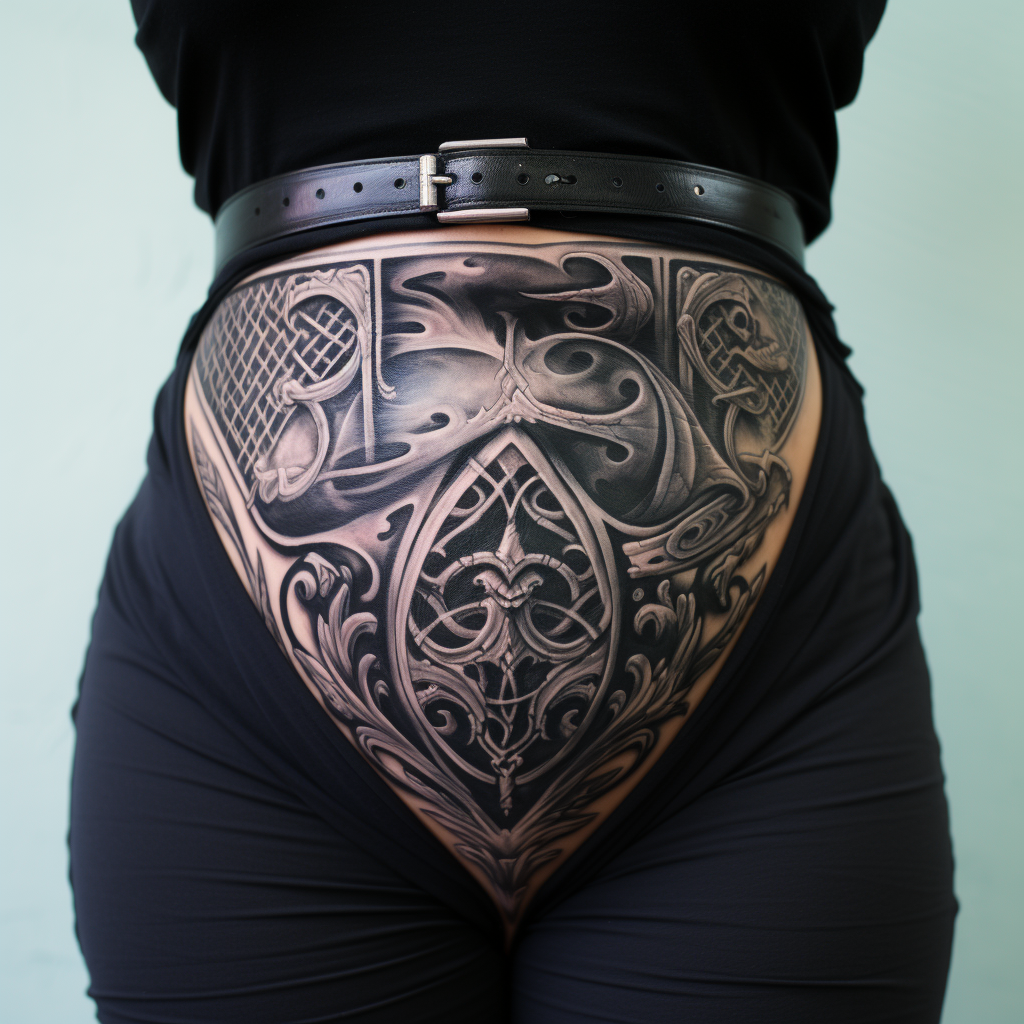 belly-tattoos,Sward Tattoo
