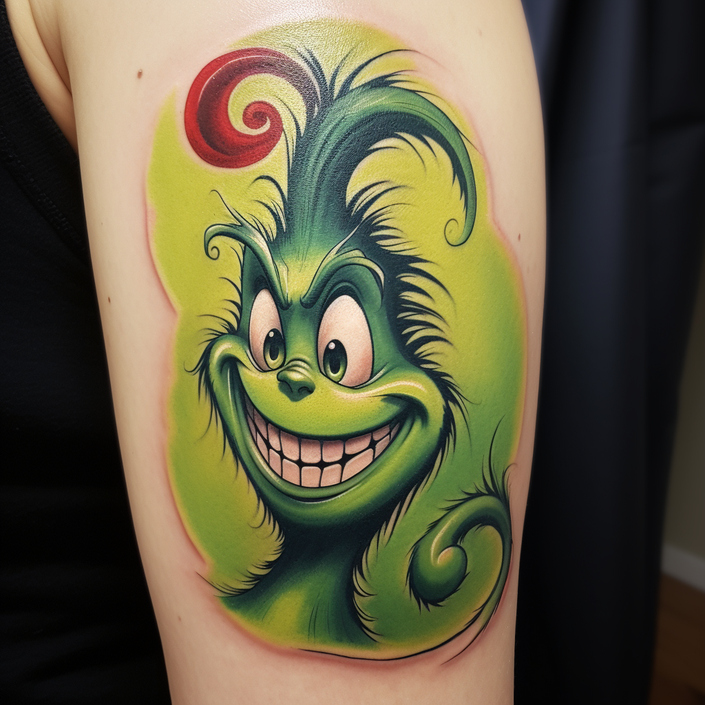 animation-tattoos,The Grinch Tattoo