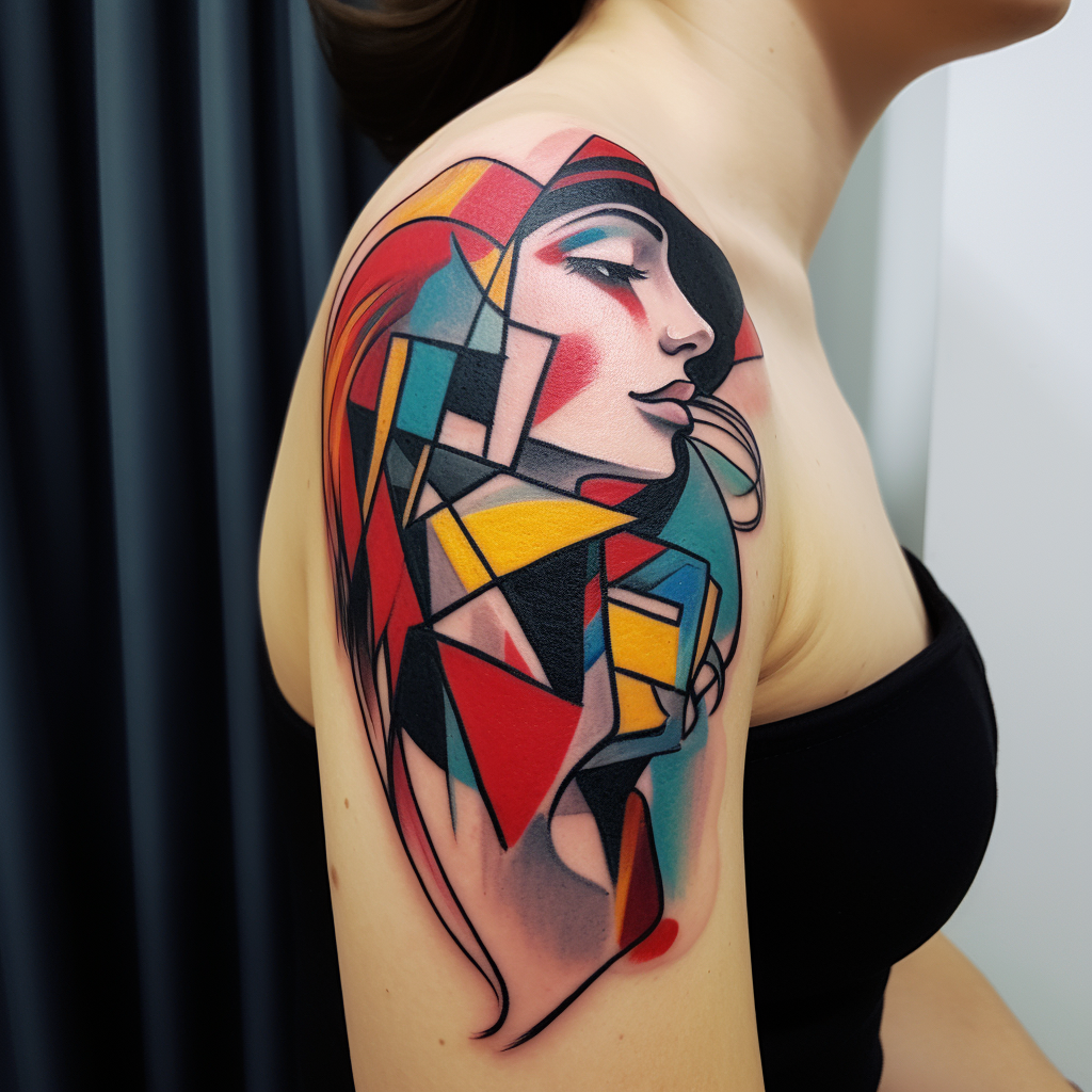 abstract-tattoos,The Kiss