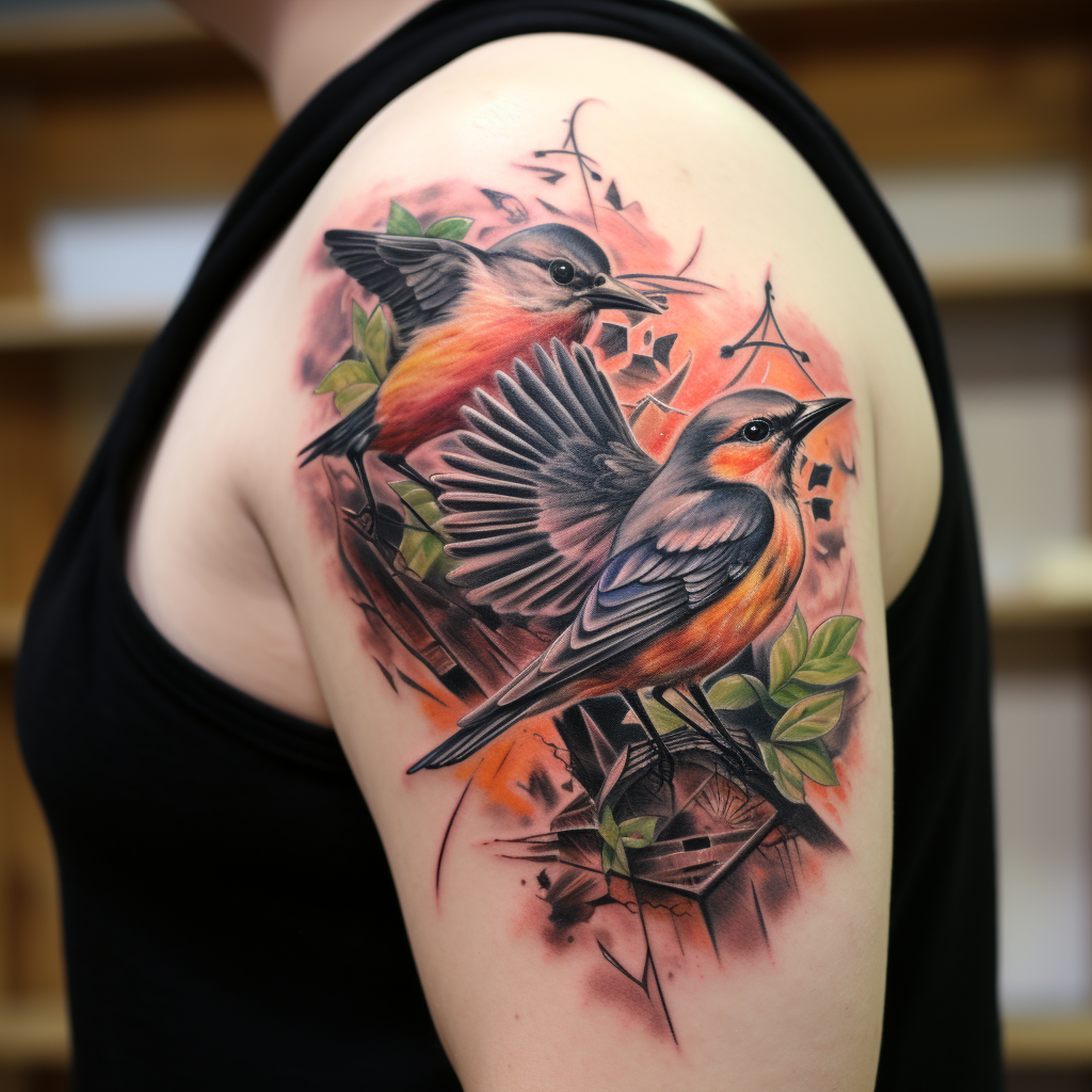 a tattoo,birds,The Real Imagined