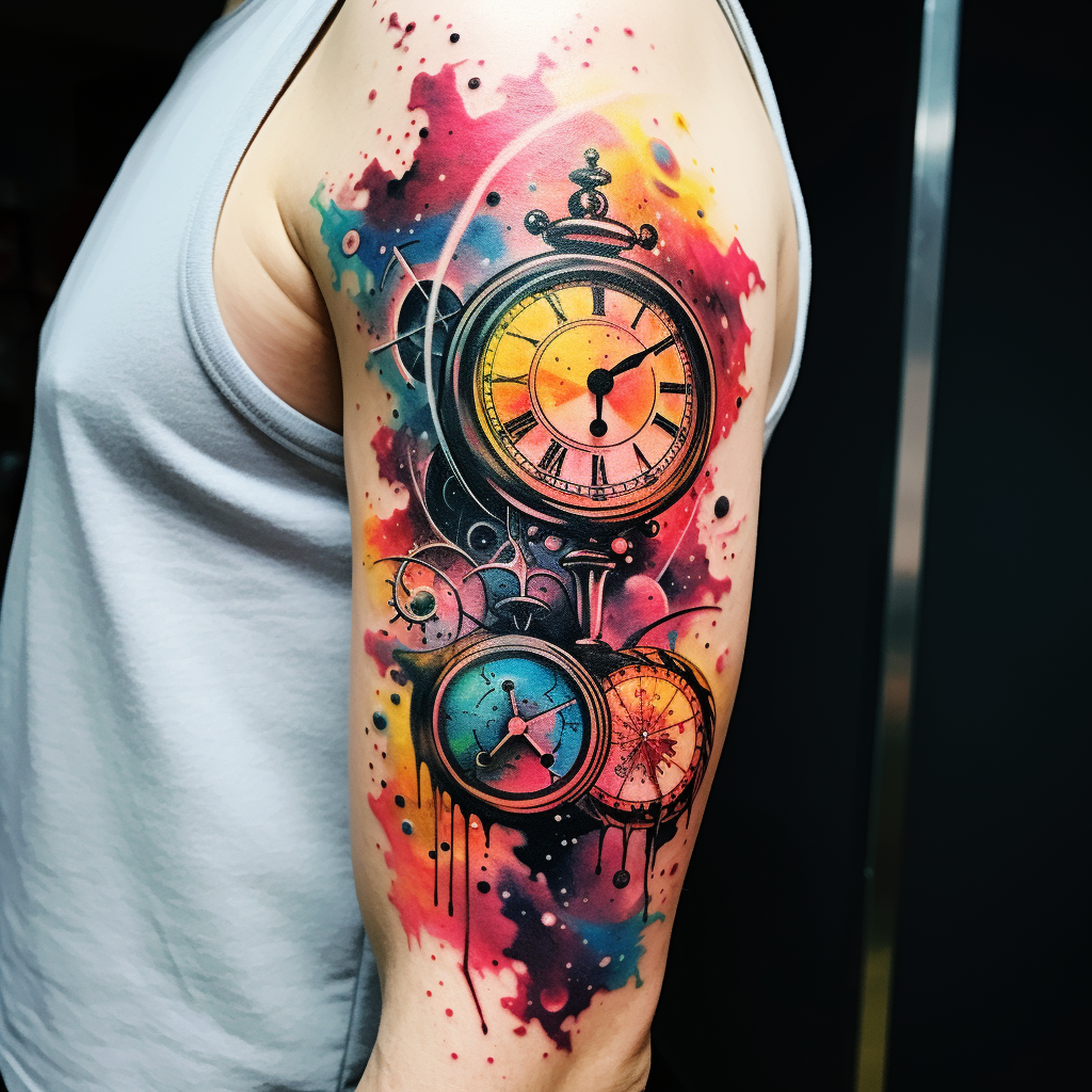 colourful-tattoos,Time & Space