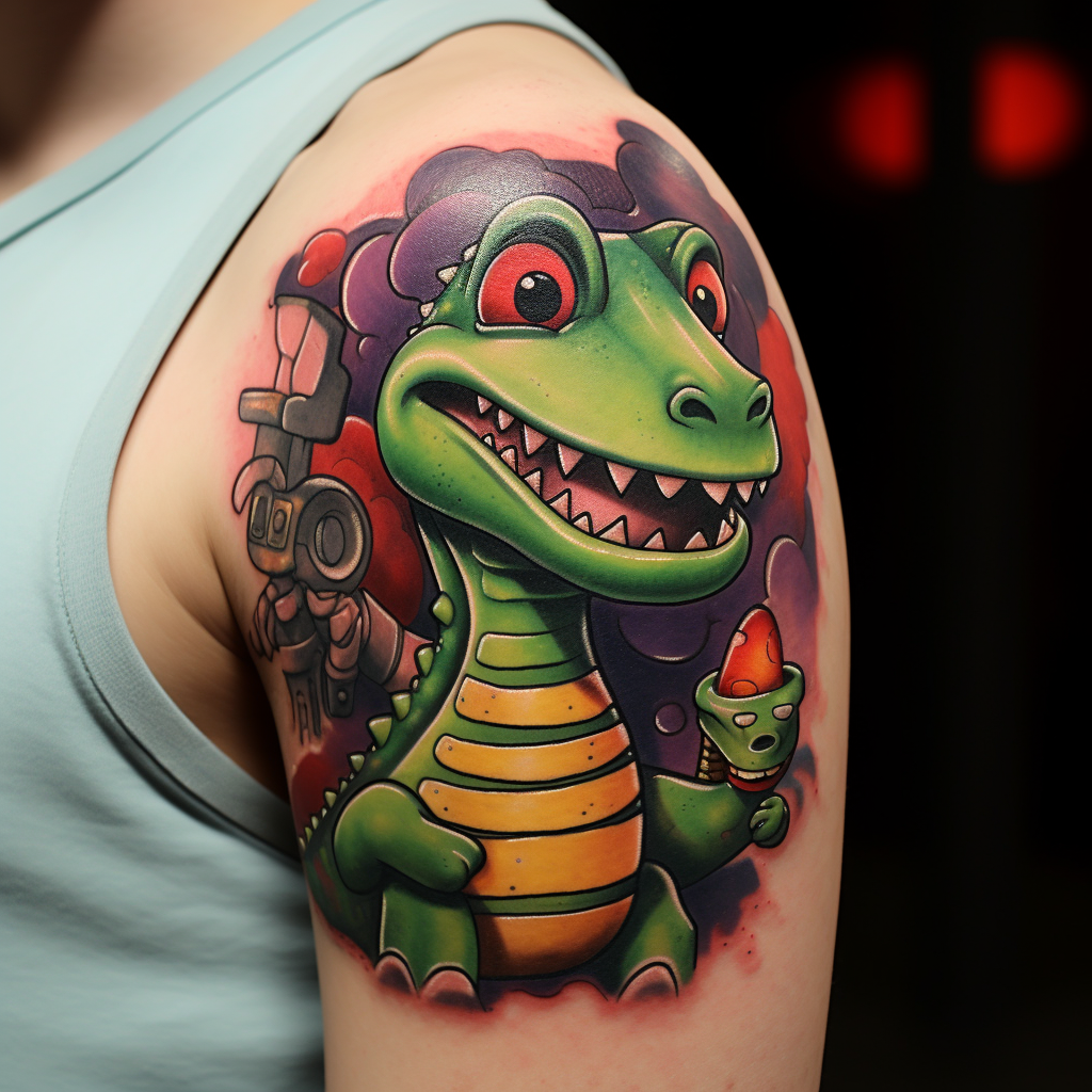 cartoon-tattoos,Toy Story Rex Tattoo